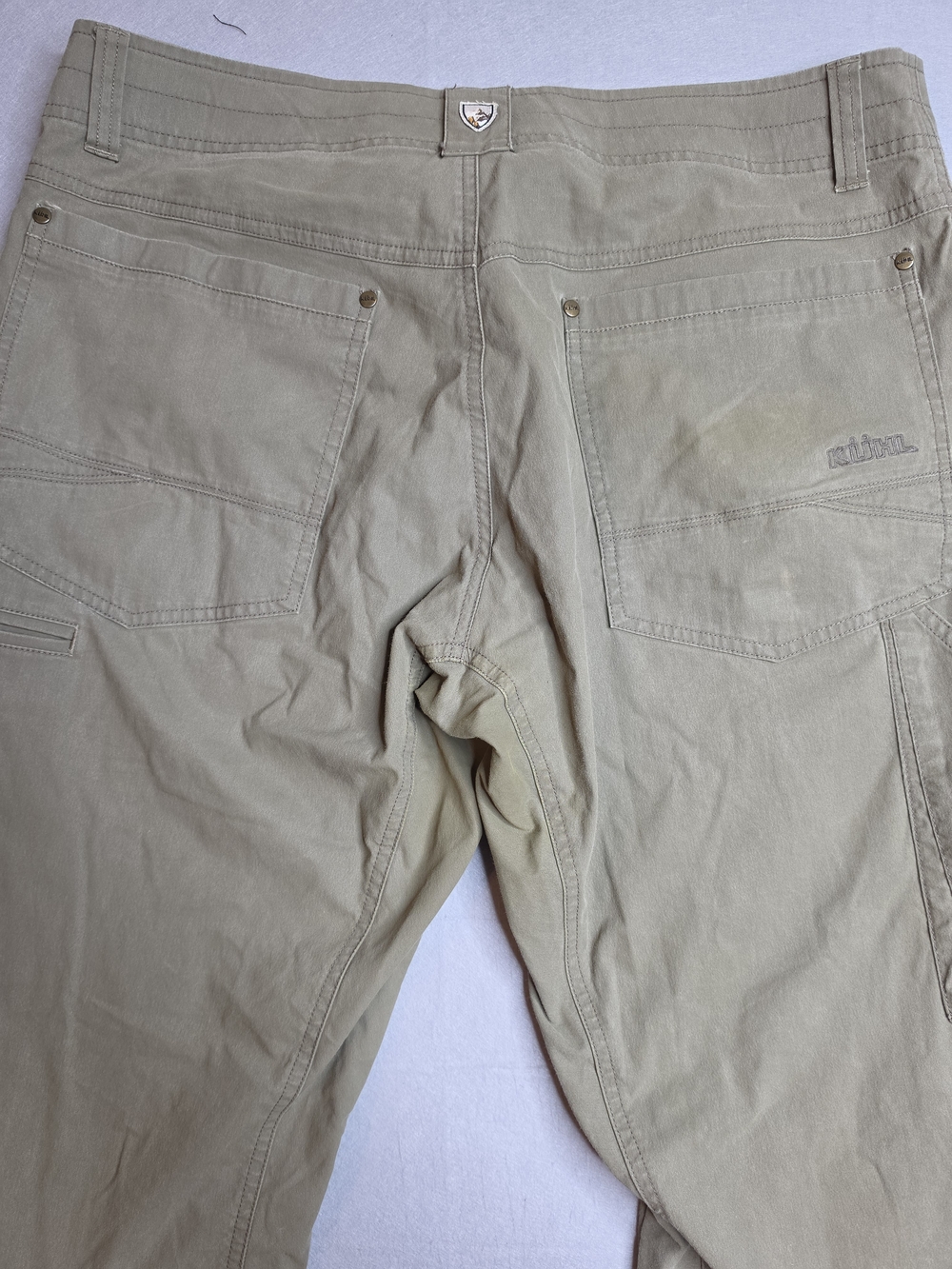 Kuhl Revolvr Pants Mens 35x34 Beige Vintage Patina Dye Side Pocket - Picture 9 of 11